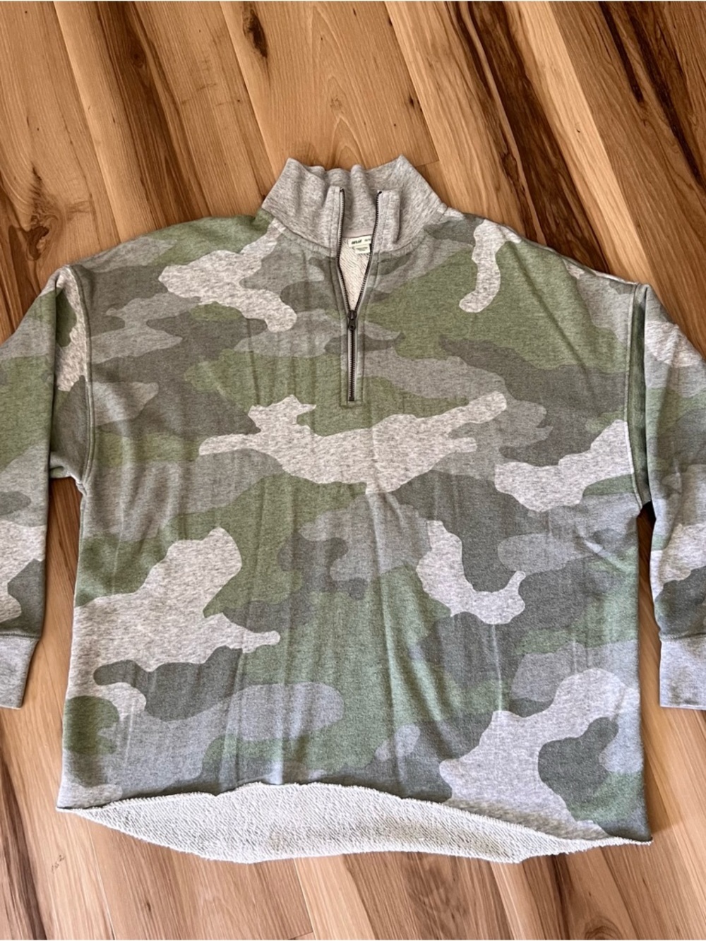 Women’s Aerie Camo 3/4 Zip Cropped Sweater